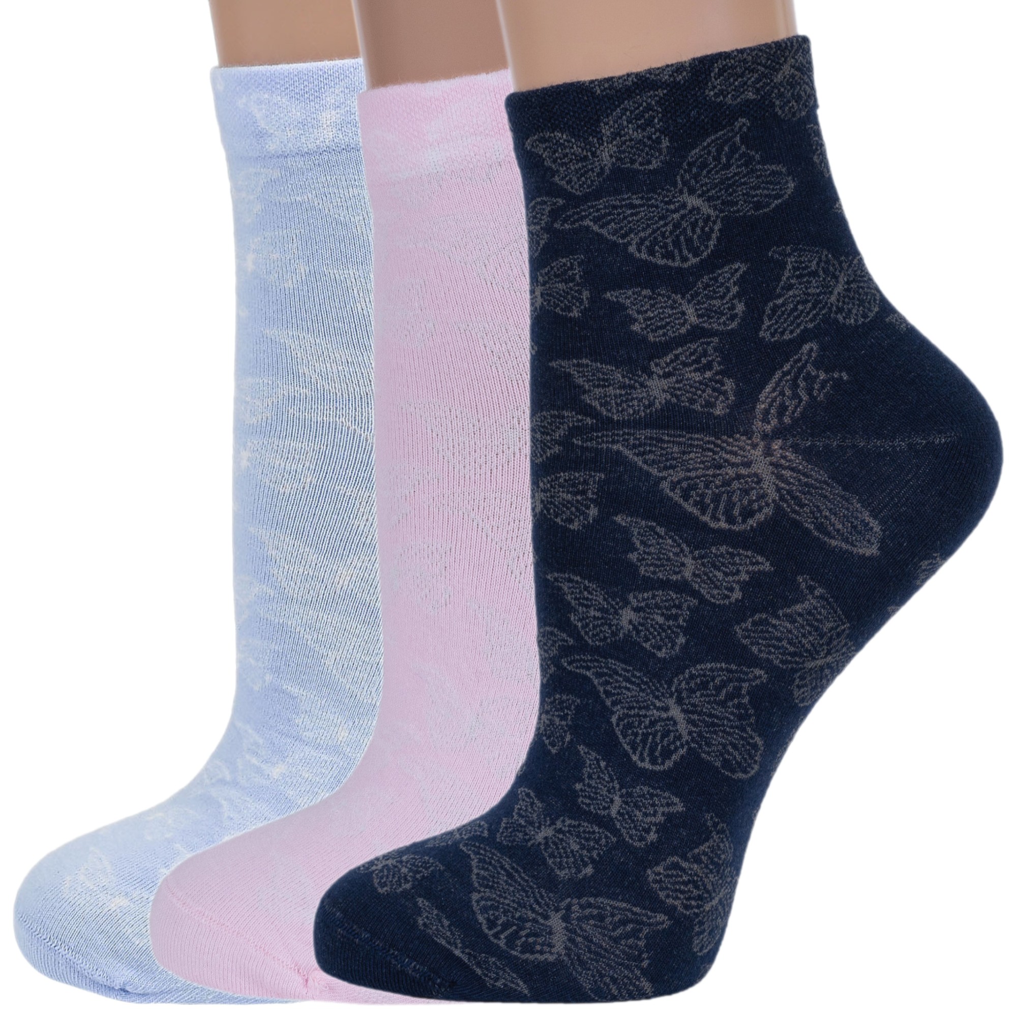 

Комплект носков женских Rusocks 3-Ж-1527 синих; голубых; розовых 23-25, 3-Ж-1527
