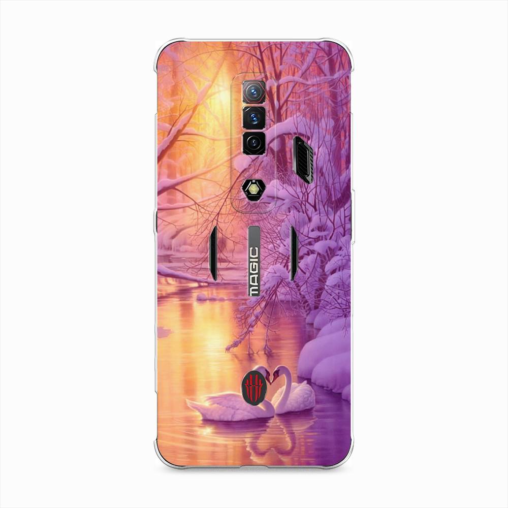 

Чехол на ZTE Nubia Red Magic 7S "Зима 1", Фиолетовый;желтый, 136350-2
