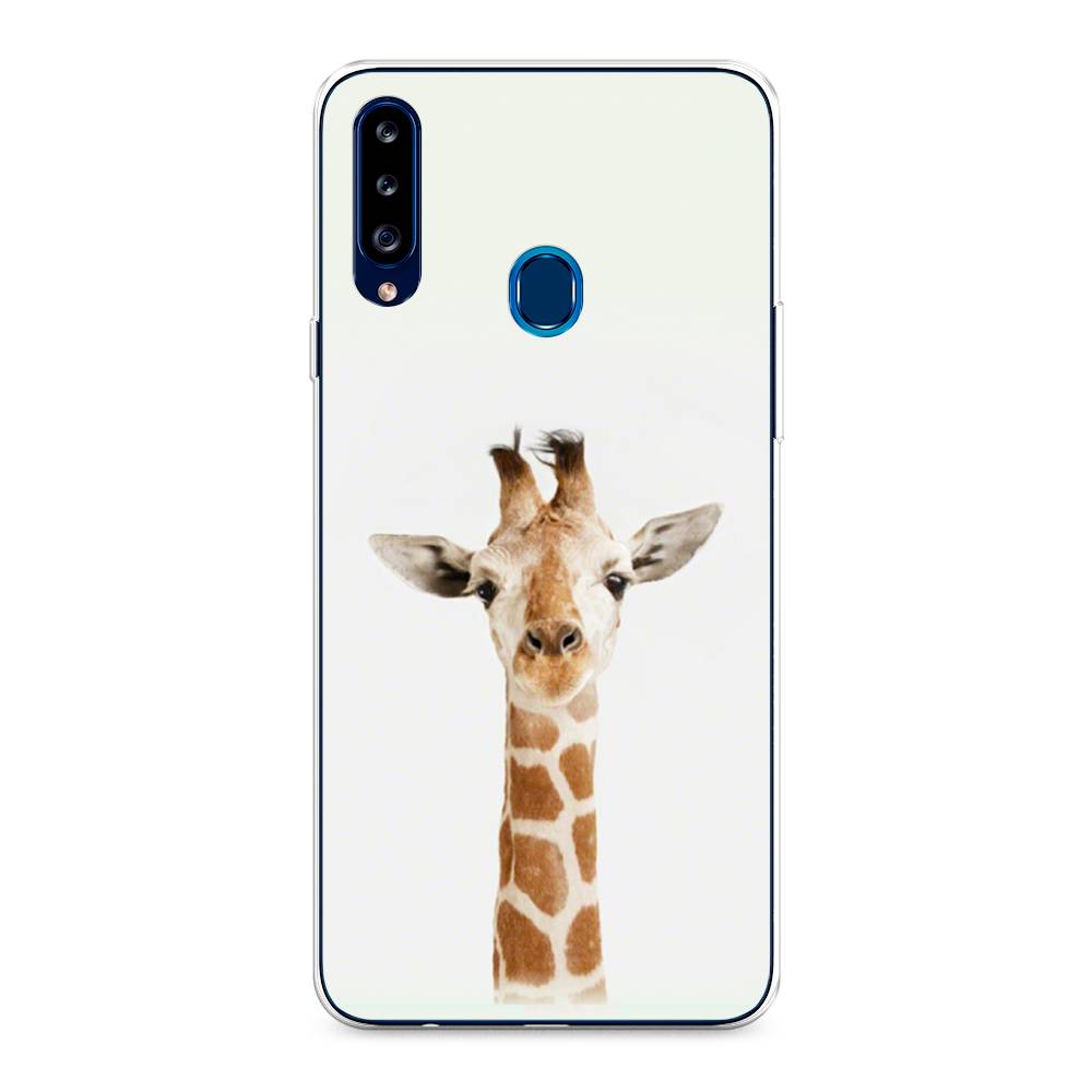 

Чехол на Samsung Galaxy A20s "Любопытный жираф", Бежевый;коричневый, 2100850-1