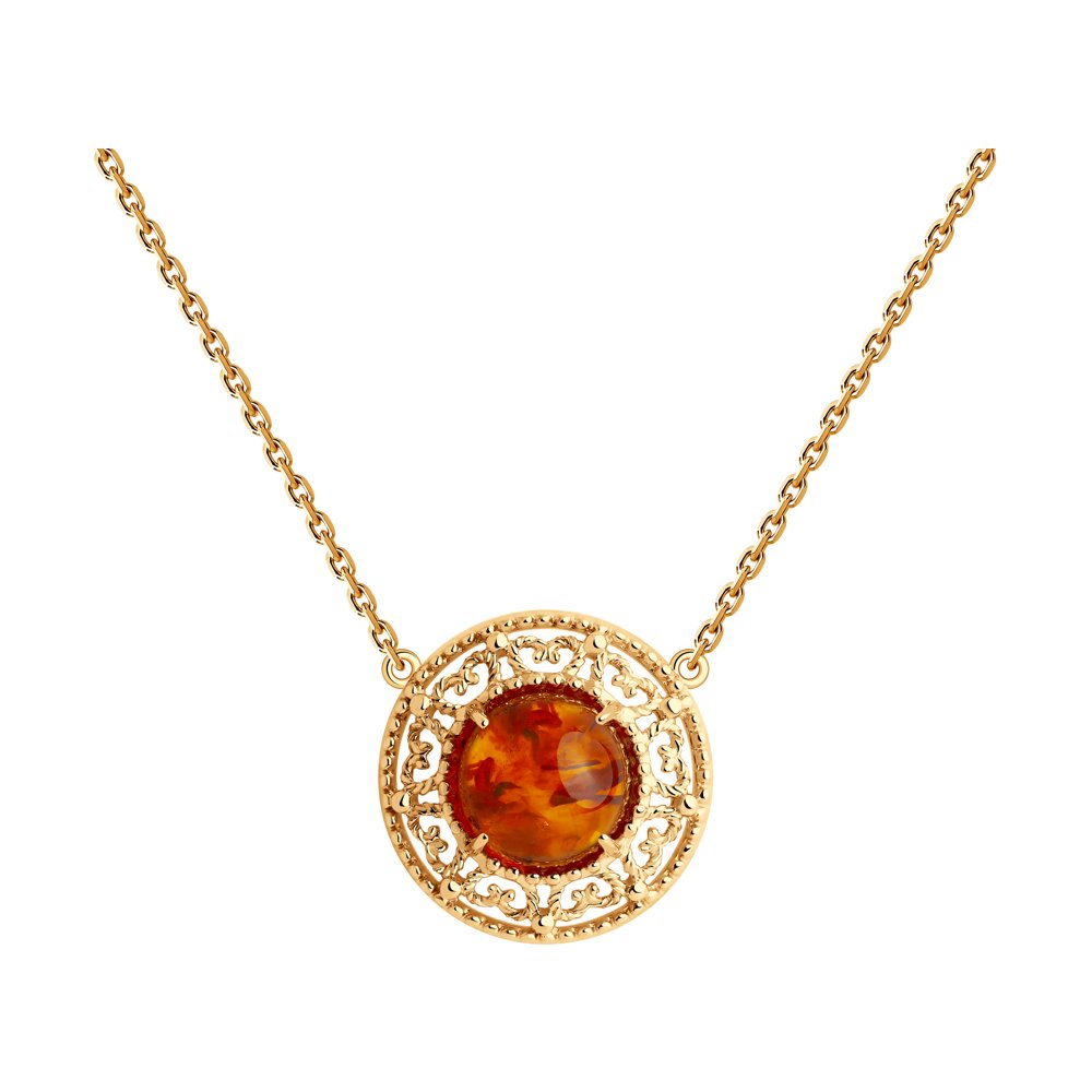

Колье из серебра с янтарем и фианитами 45 см Diamant 93-370-00832-1, 93-370-00832-1