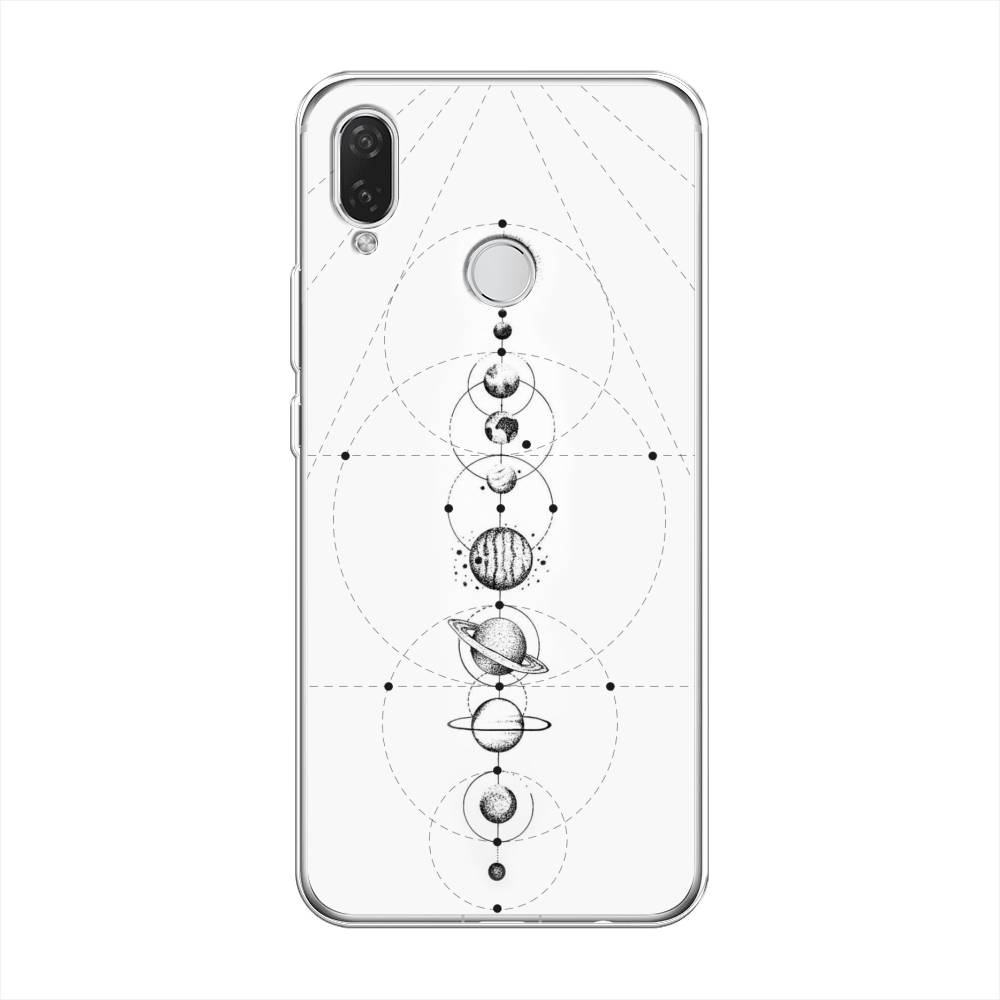 

Чехол на Huawei P Smart Plus "Парад планет", Серый, 68250-2