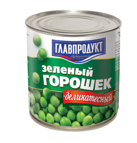 Горошек Главпродукт зеленый деликатесный 400 г