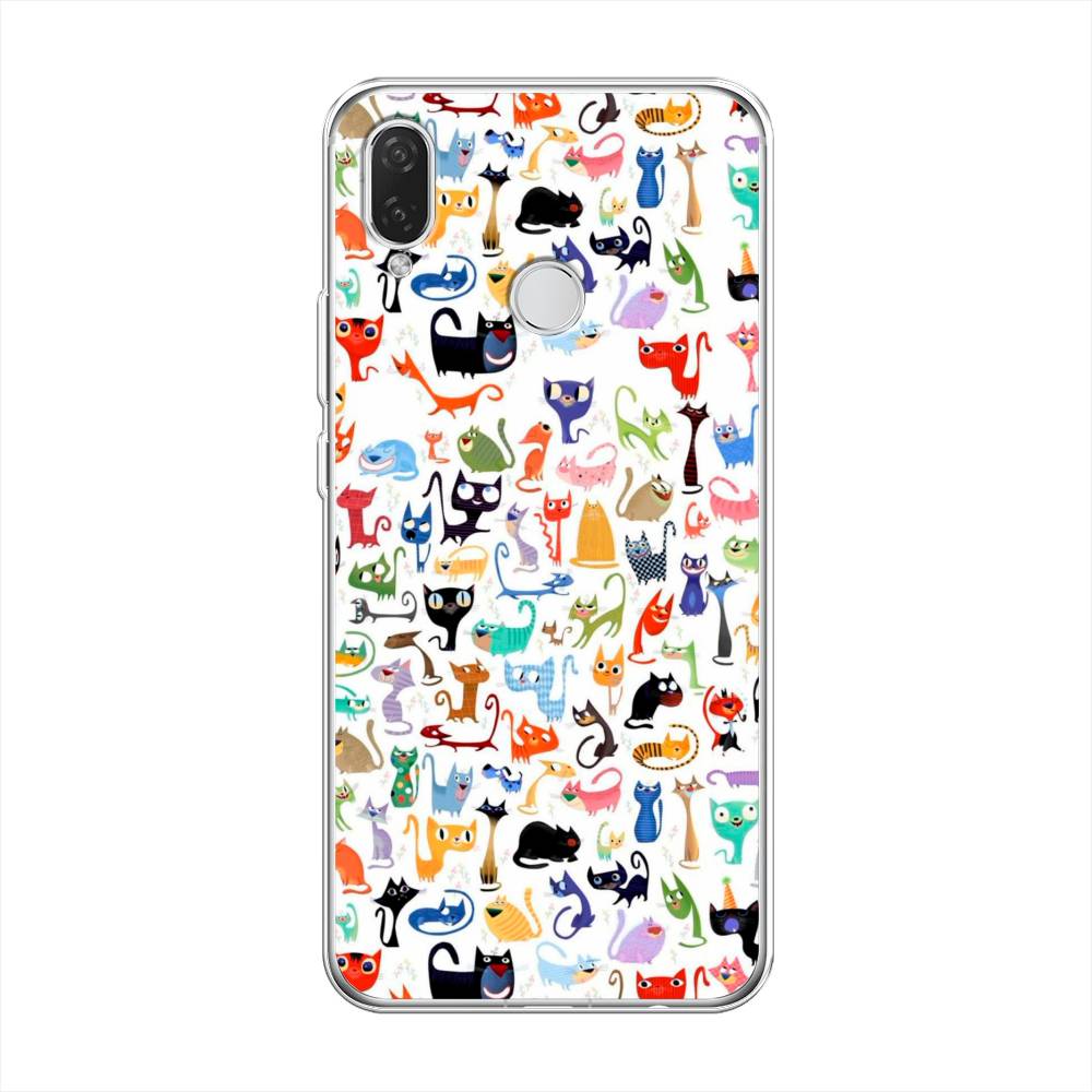 

Чехол на Huawei P Smart Plus "Цветные коты", Разноцветный, 68250-1