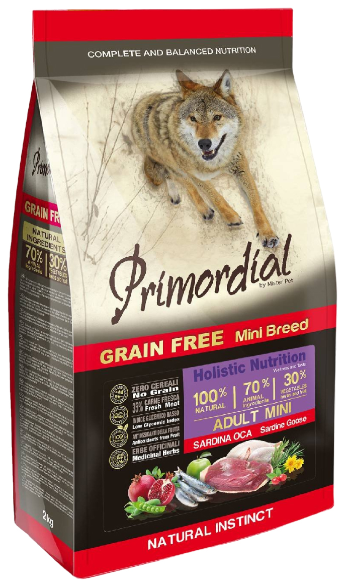 

PRIMORDIAL PRIMORDIAL ADULT MINI BREED беззерновой для взрослых собак маленьких пород с са