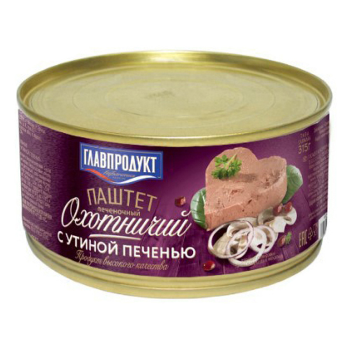 

Паштет из утиной печени Главпродукт Охотничий 315 г