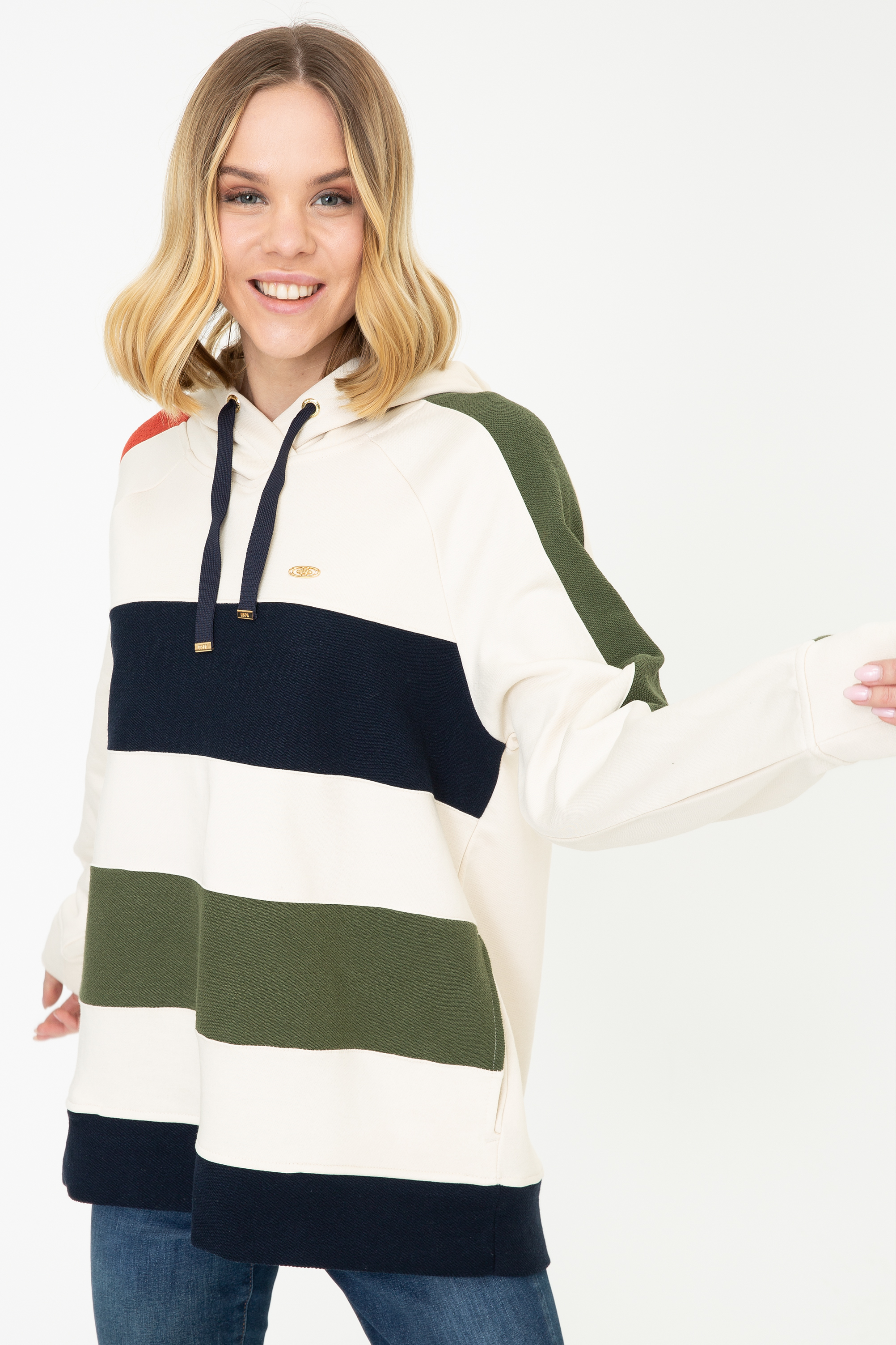 

Толстовка женская U.S. POLO Assn. G082SZ0820VIDYA бежевая XL, G082SZ0820VIDYA