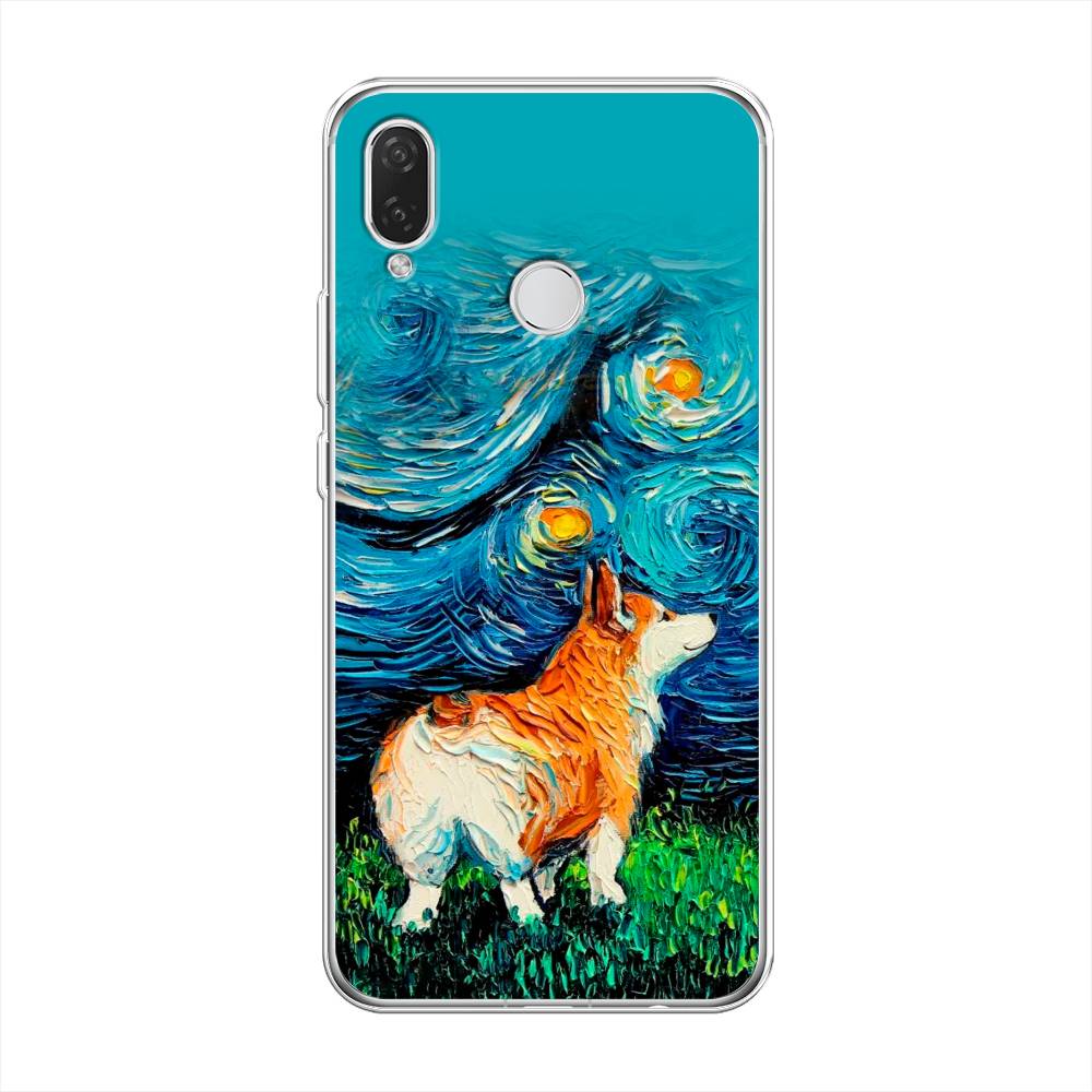 

Чехол на Huawei P Smart Plus "Корги звёздная ночь", Коричневый;белый;зеленый, 68250-1