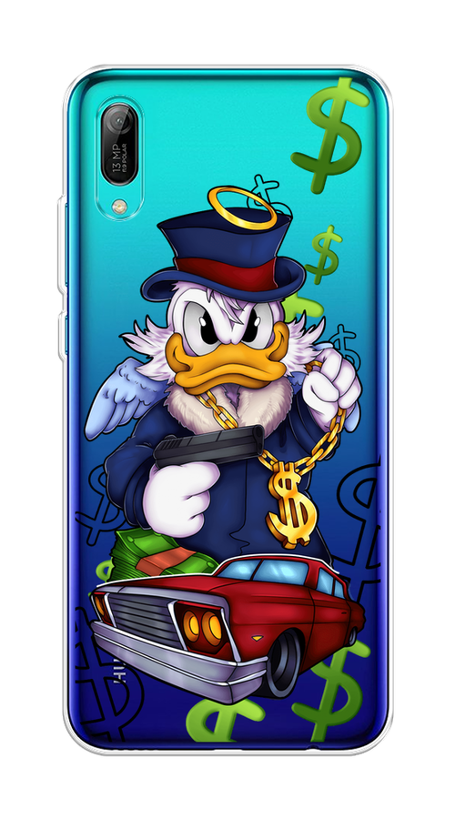 

Чехол на Huawei Y6 Pro 2019 "Scrooge McDuck with a Gold Chain", Красный;синий;белый, 68150-6