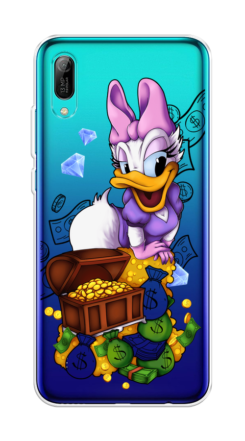 

Чехол на Huawei Y6 Pro 2019 "Rich Daisy Duck", Коричневый;белый;фиолетовый, 68150-6