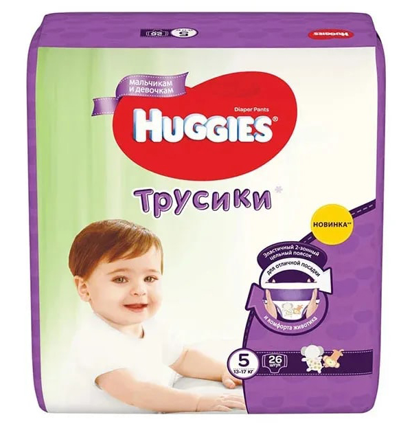 фото Подгузники-трусики huggies унисекс 5 13-17 кг 26 шт