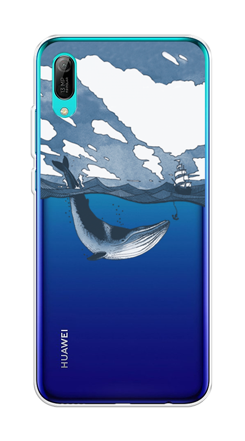 

Чехол на Huawei Y6 Pro 2019 "Большой кит", Синий, 68150-1