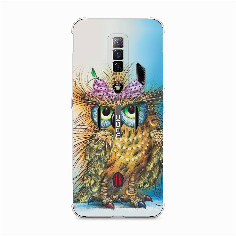

Чехол на ZTE Nubia Red Magic 7S "Модная сова", Коричневый;голубой, 136350-1