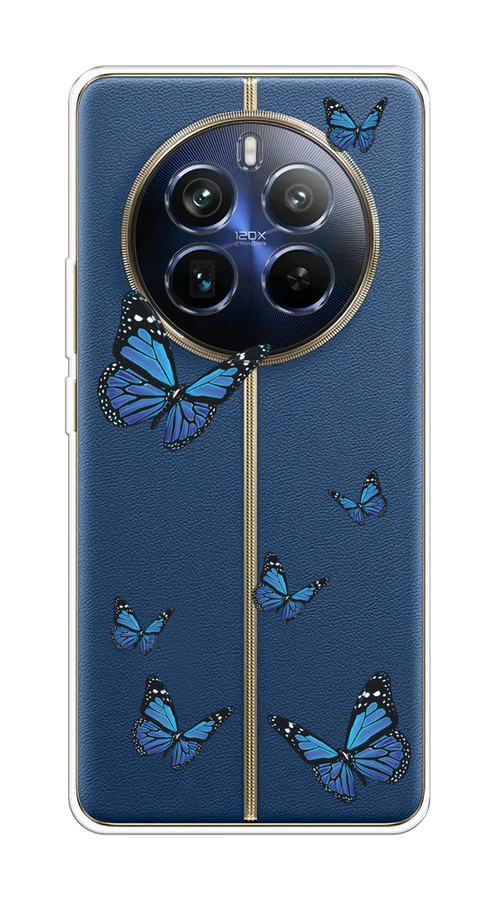 

Чехол на Realme 12+ "Blue butterflies", Синий;черный, 2516350-1