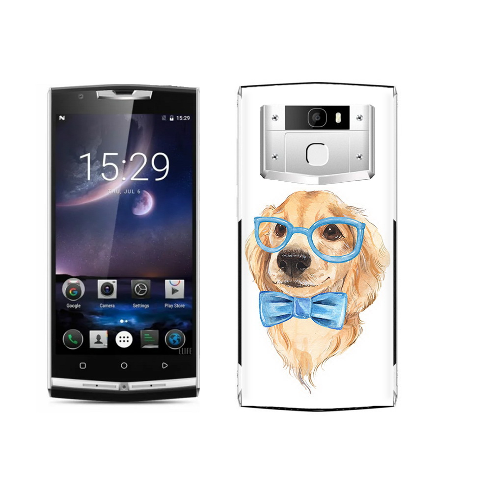 

Чехол MyPads Tocco для Oukitel K10000 Pro Собака интеллигент, Прозрачный, Tocco