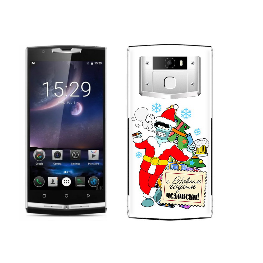 

Чехол MyPads Tocco для Oukitel K10000 Pro С новым годом человеки, Прозрачный, Tocco