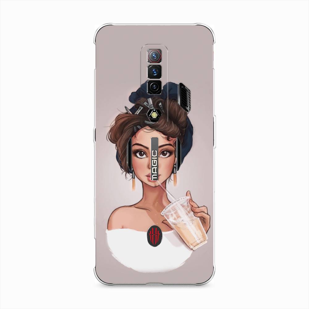 

Чехол на ZTE Nubia Red Magic 7S "Девушка с фраппе", Серый, 136350-6