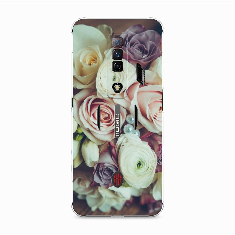 

Чехол на ZTE Nubia Red Magic 7S "Свадебный букет", Белый;фиолетовый, 136350-2