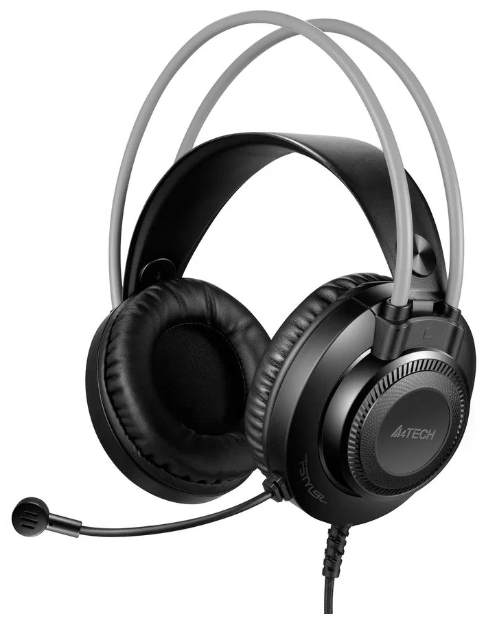 Гарнитура A4TECH Fstyler FH200i, для компьютера, накладные, серый [fh200i grey]