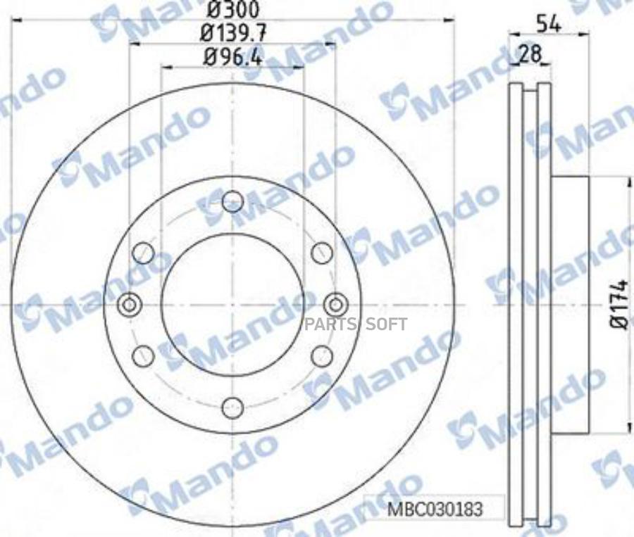 

Диск Тормозной Mando MBC030186