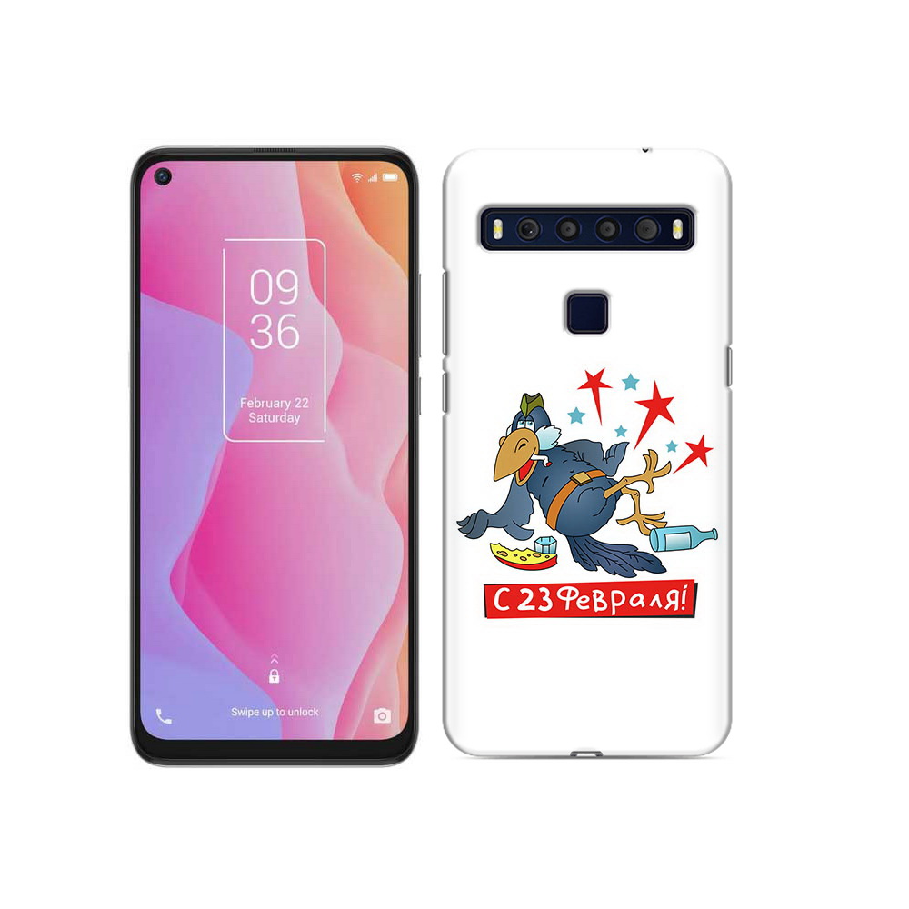 

Чехол MyPads Tocco для TCL 10L 23 февраля веселая птица, Прозрачный, Tocco