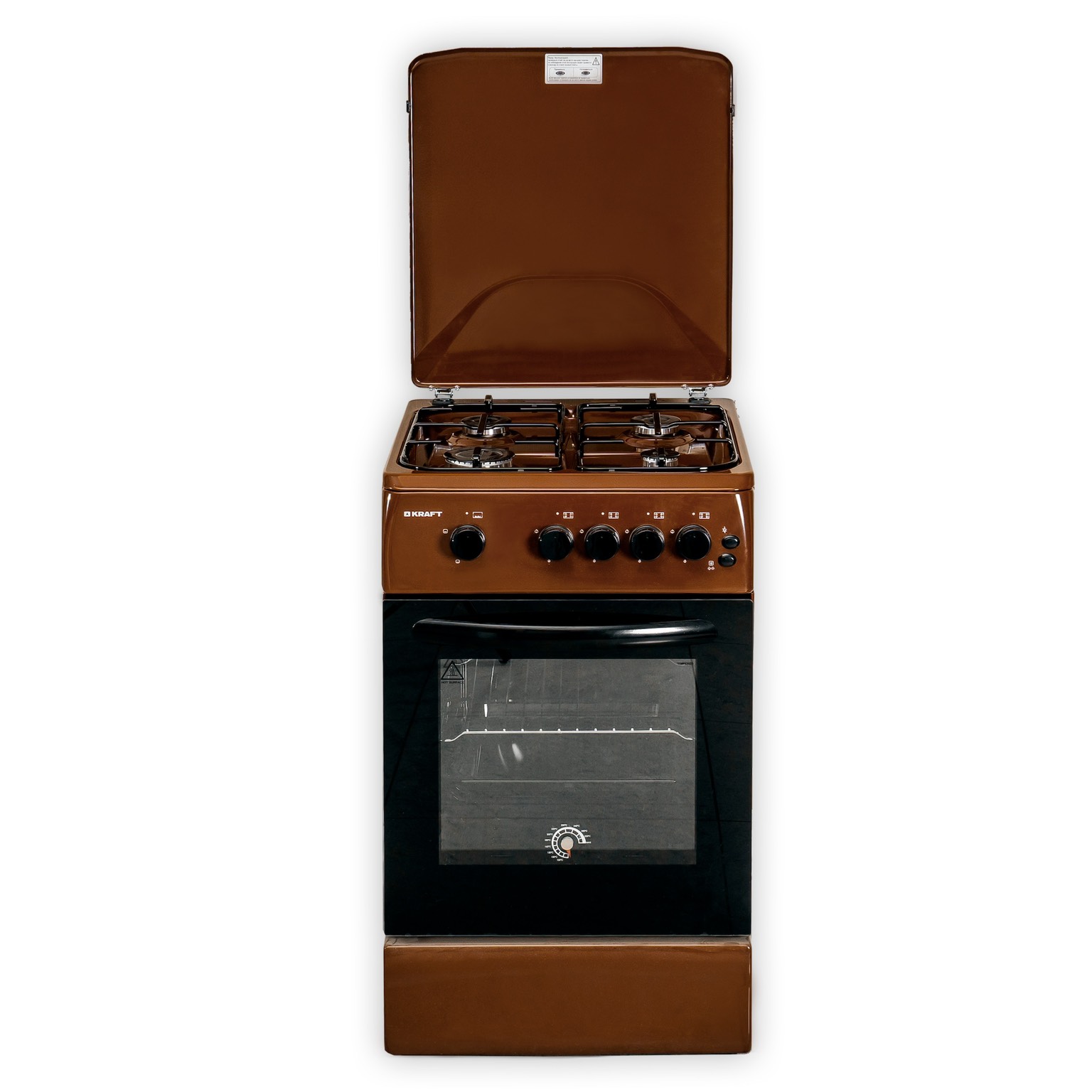 

Газовая плита KRAFT KF-FSK5403AGBR коричневый, KF-FSK5403AGBR