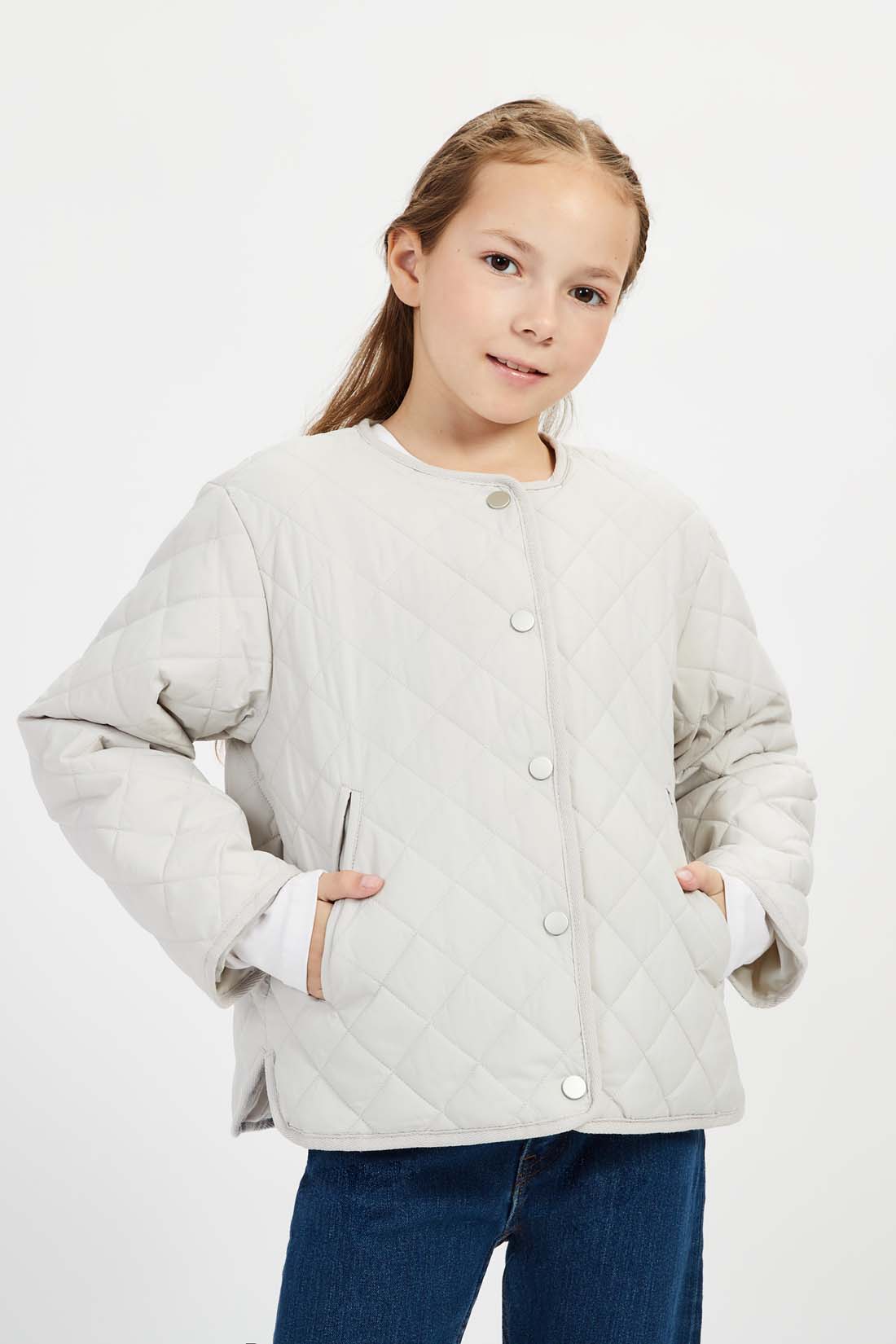 Куртка детская baon BK0322002 цв.серый р. 128