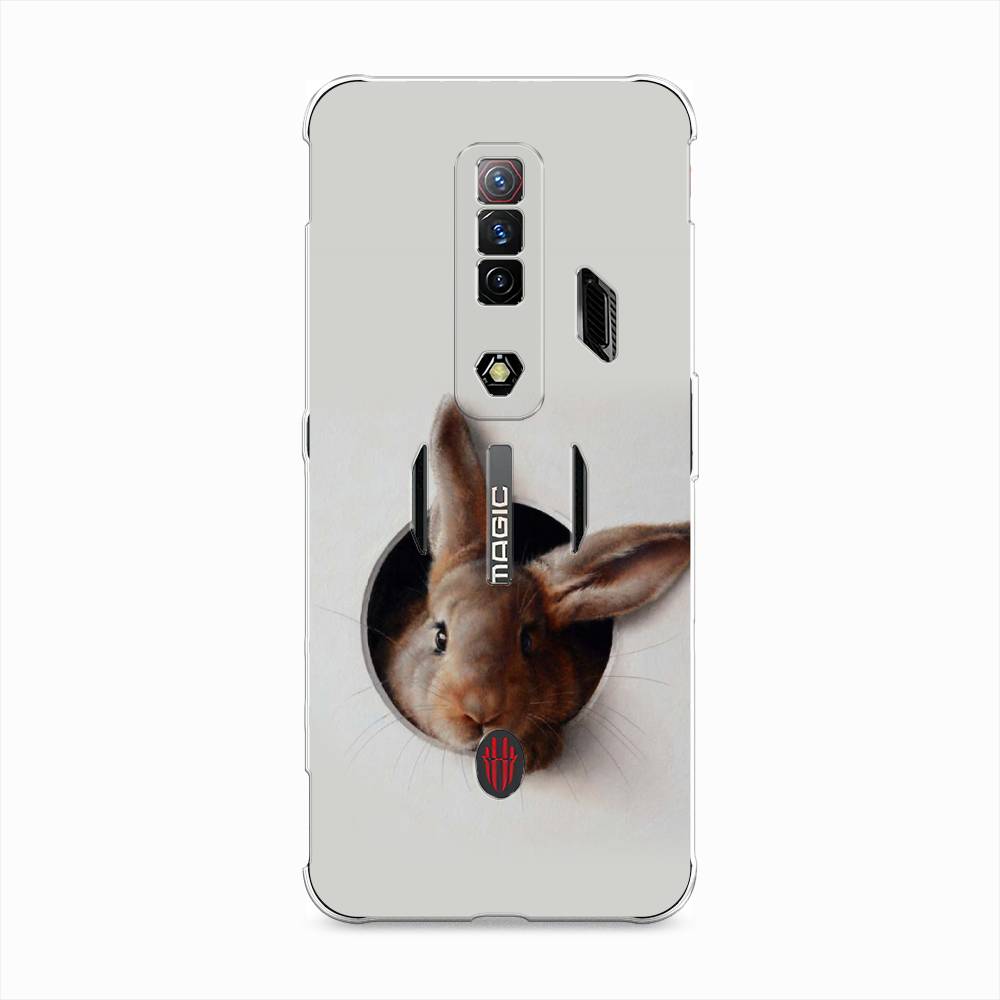 

Чехол на ZTE Nubia Red Magic 7S "Любопытный кролик", Серый;коричневый, 136350-1
