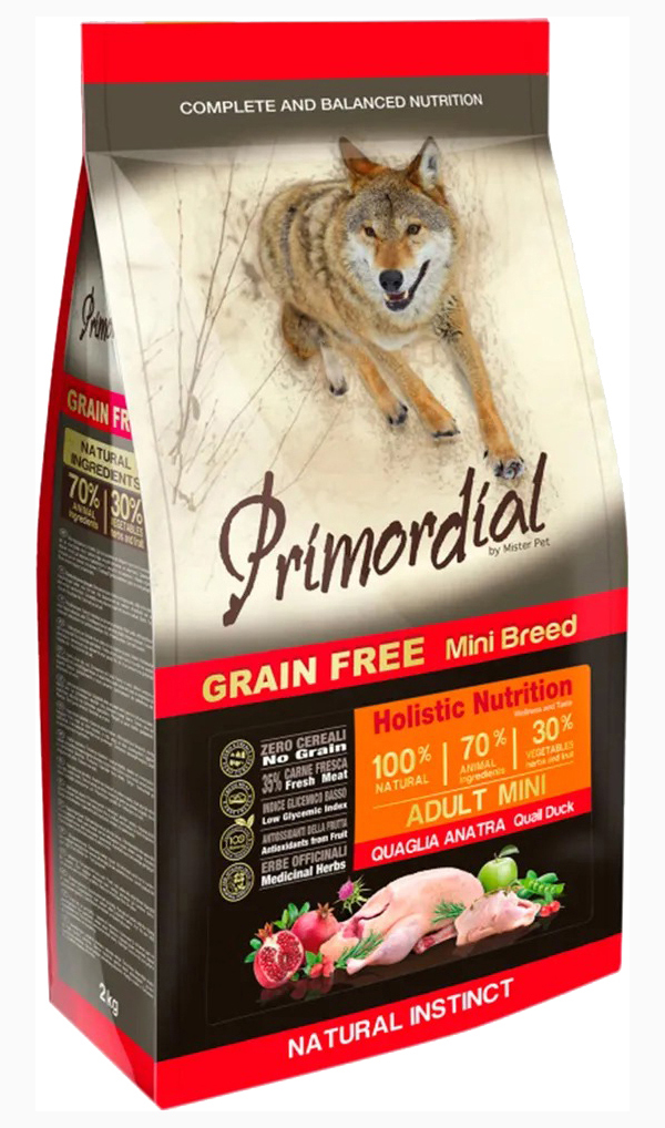 

PRIMORDIAL PRIMORDIAL ADULT MINI BREED беззерновой для взрослых собак маленьких пород с пе