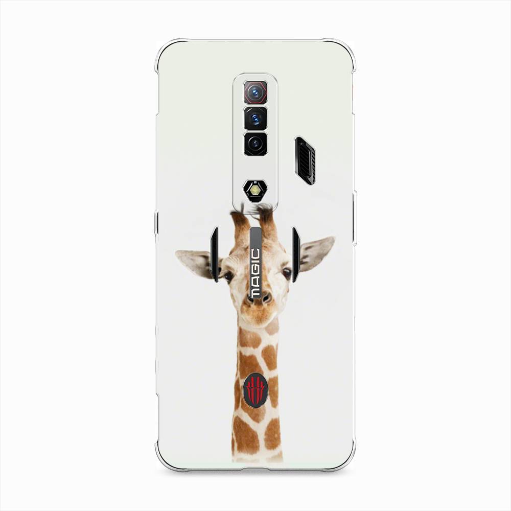 

Чехол на ZTE Nubia Red Magic 7S "Любопытный жираф", Бежевый;коричневый, 136350-1