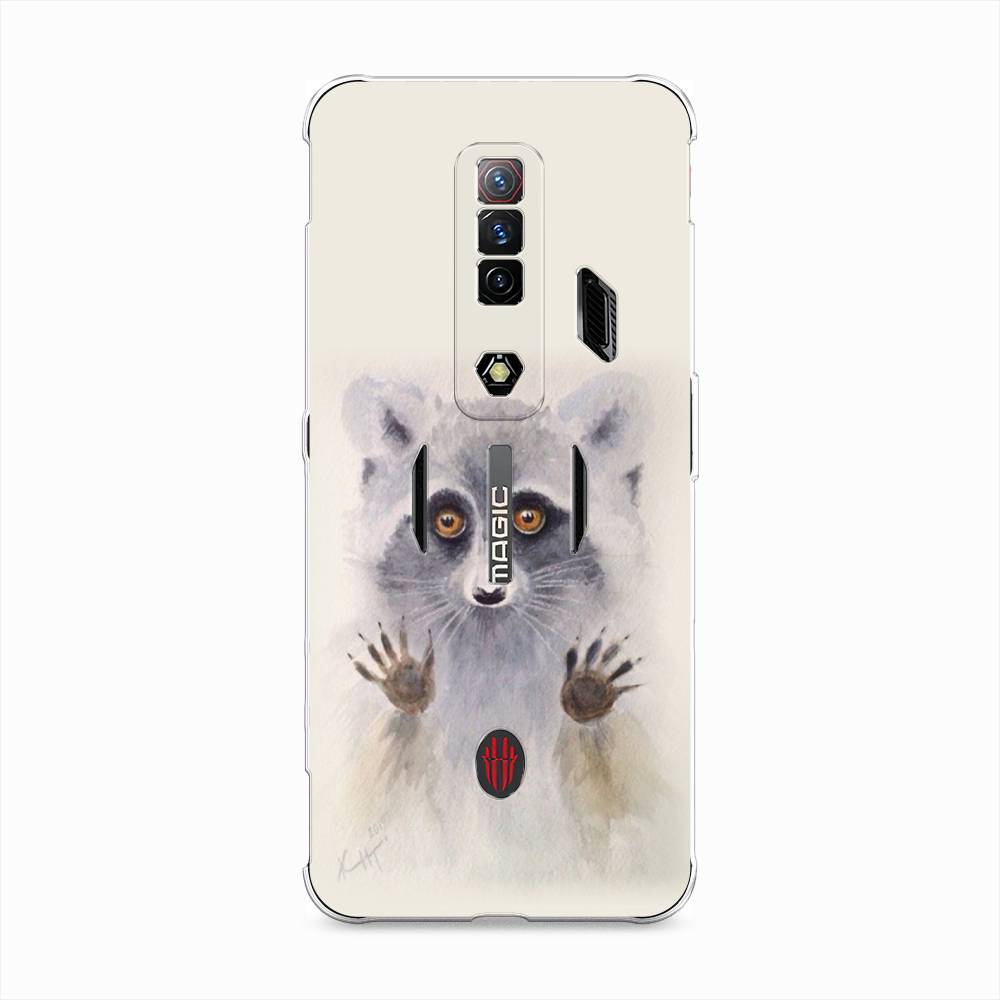 

Чехол на ZTE Nubia Red Magic 7S "Енот за стеклом", Бежевый;серый, 136350-4