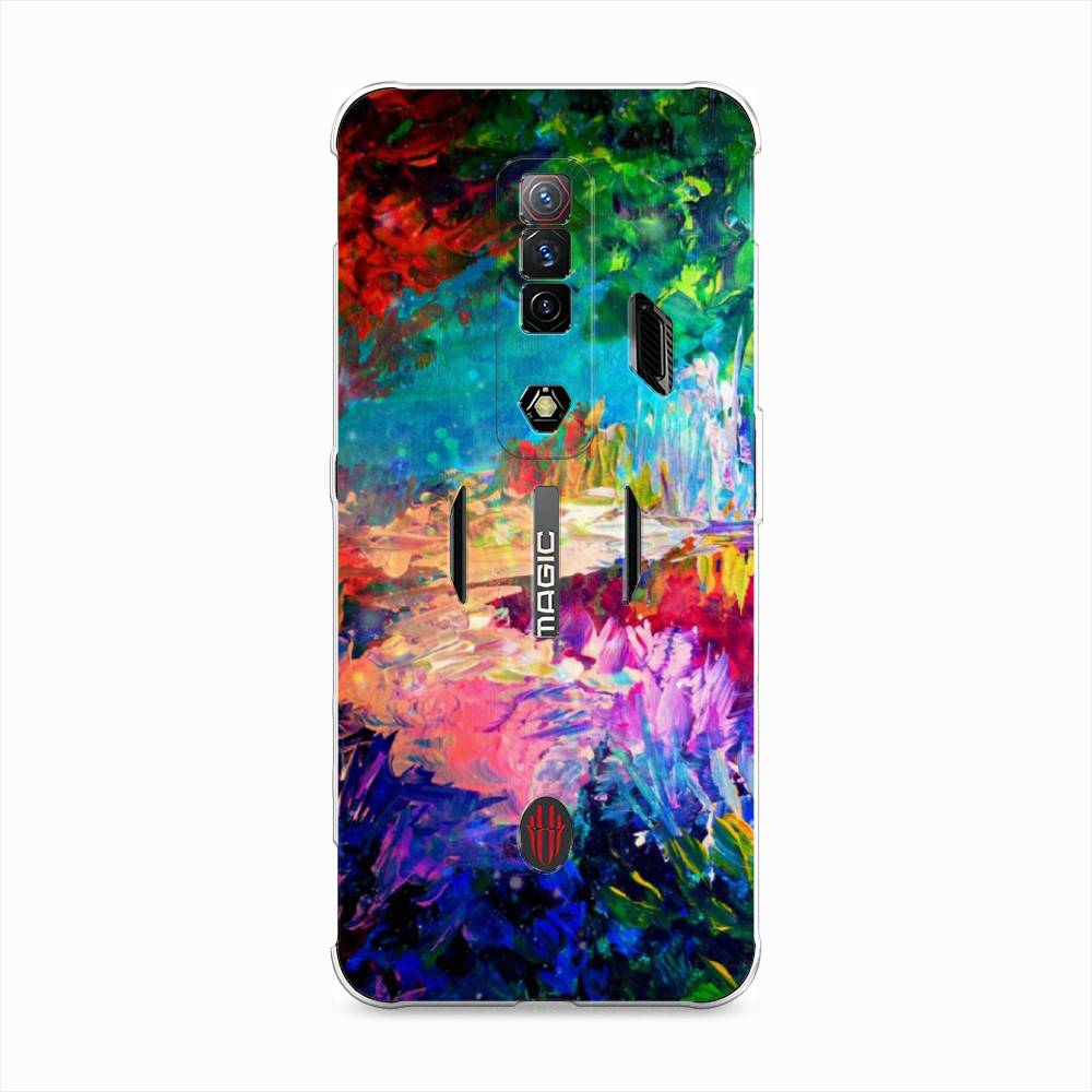 

Чехол на ZTE Nubia Red Magic 7S "Лес-гуашь", Синий;розовый;зеленый, 136350-4
