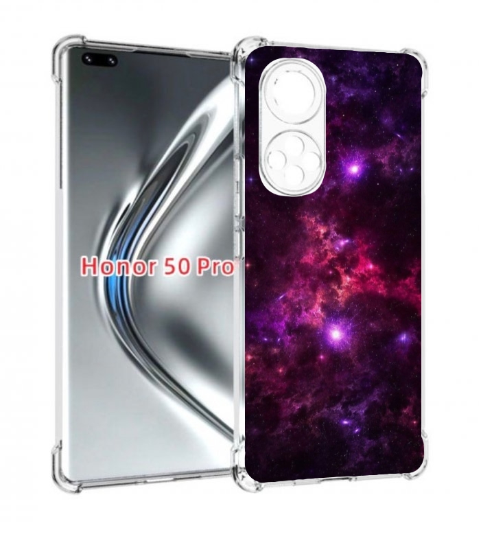 

Чехол бампер MyPads фиолетовый-космос-с-облаками для Huawei Hono, Прозрачный, Tocco
