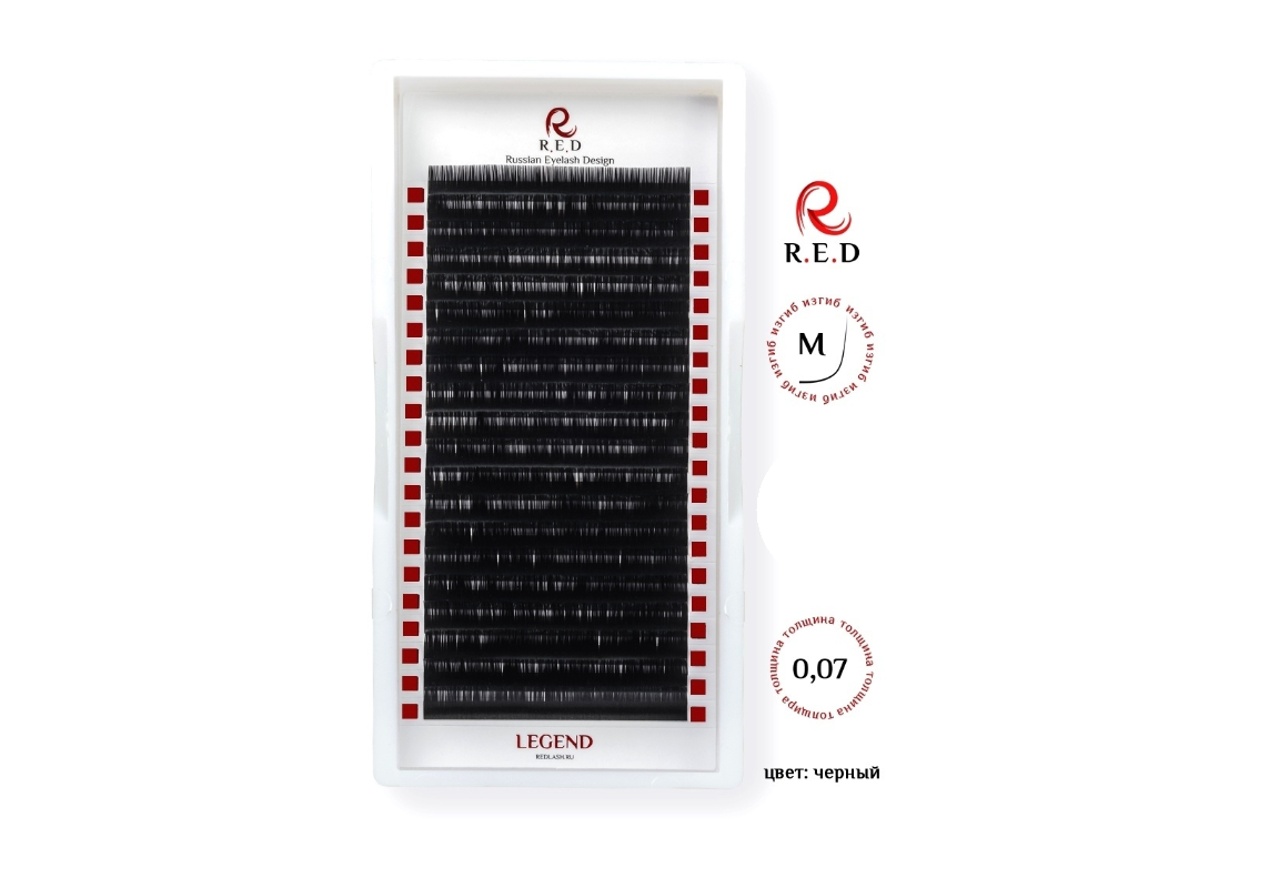 

Ресницы RED Legend Single M new 0.10 7mm 20 линий, Черный