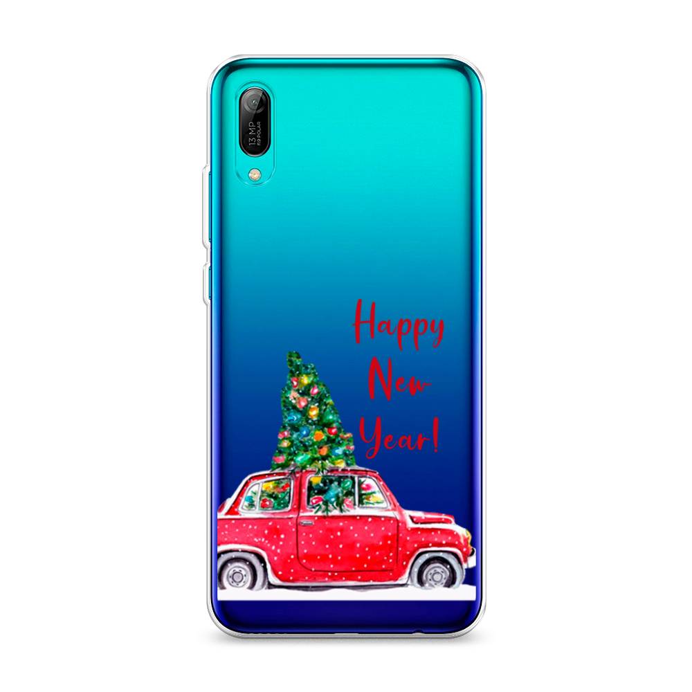 

Чехол на Huawei Y6 Pro 2019 "Happy New Year", Красный;зеленый, 68150-5