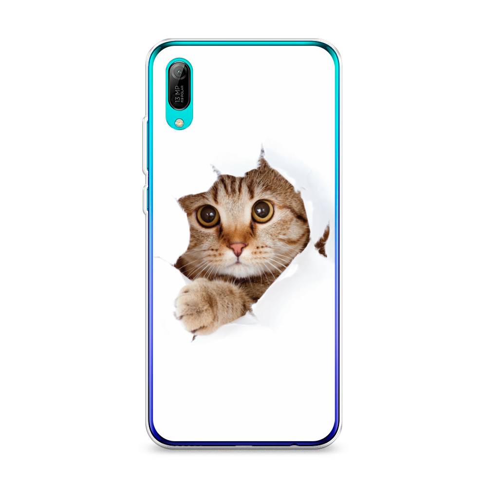 

Чехол на Huawei Y6 Pro 2019 "Кот и бумага", Белый;коричневый, 68150-1