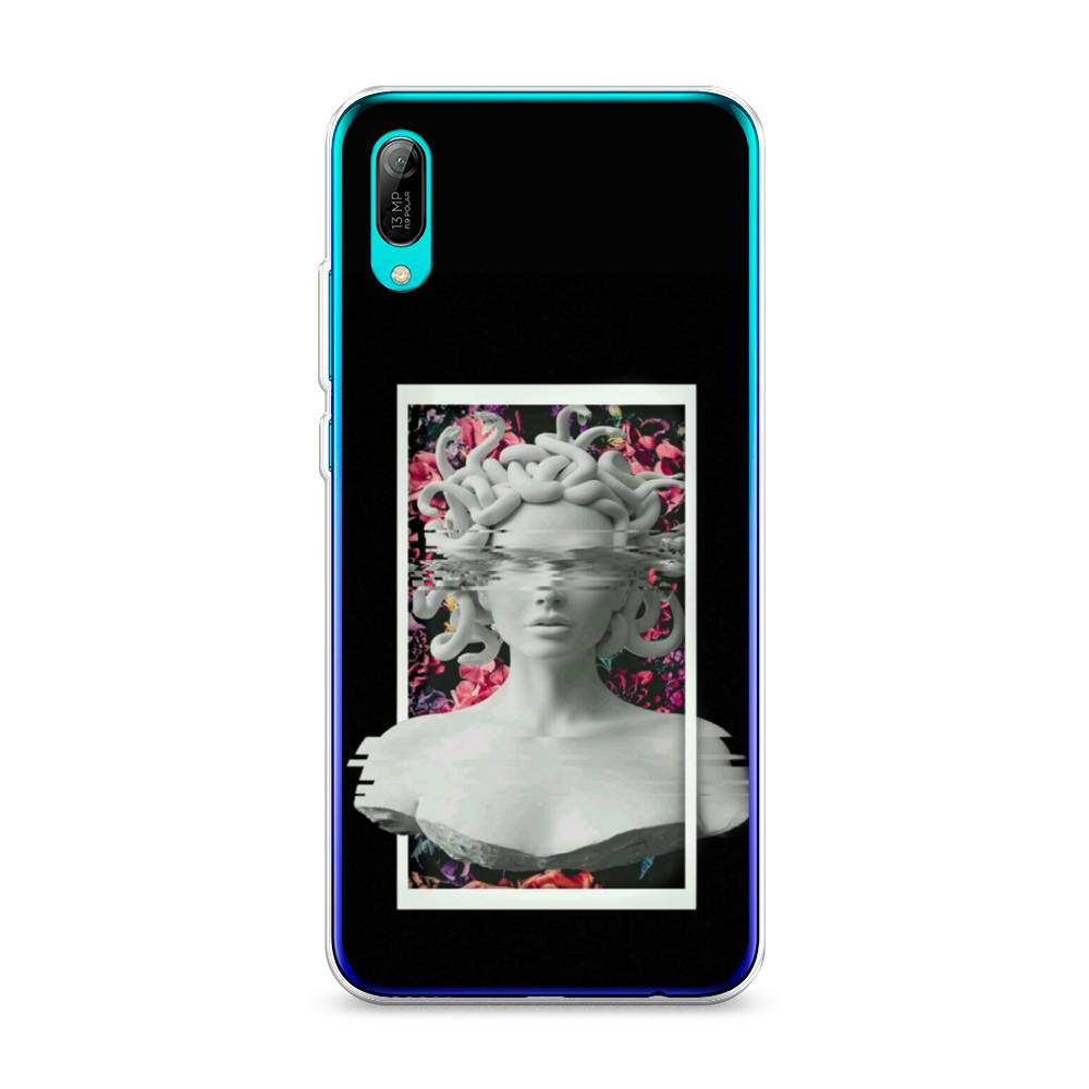 

Чехол на Huawei Y6 Pro 2019 "Web Punk Медуза Горгона", Черный;серый, 68150-6