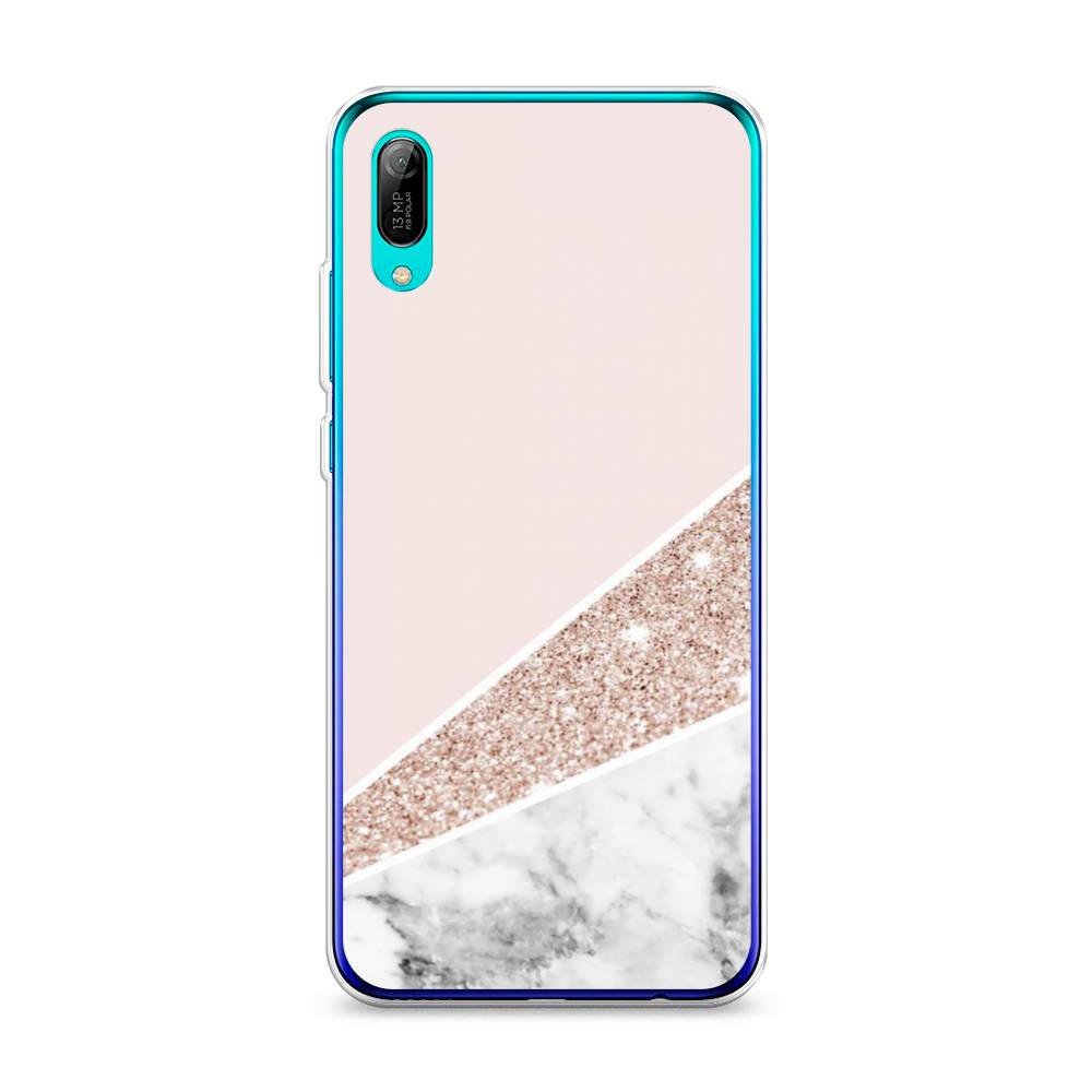 

Чехол на Huawei Y6 Pro 2019 "Блестящий розовый мрамор", 68150-3
