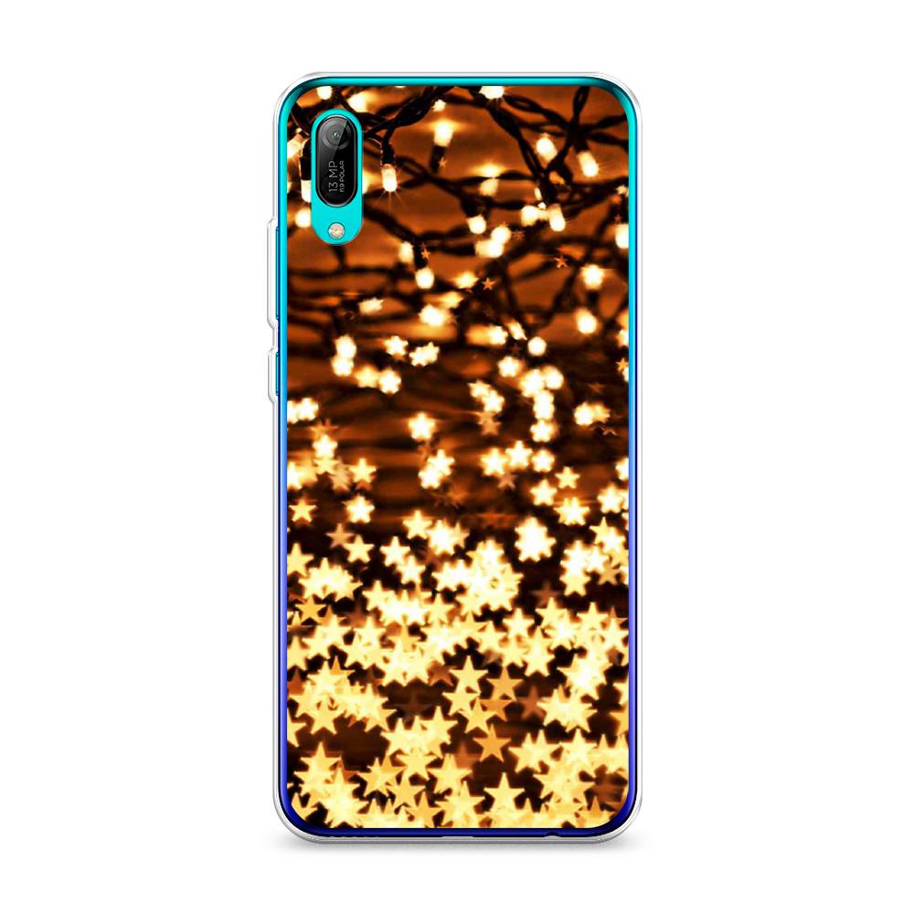 

Чехол на Huawei Y6 Pro 2019 "Новогодняя гирлянда", Золотистый, 68150-5