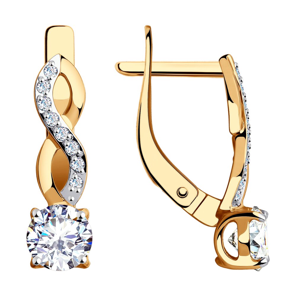 

Серьги женские из золота SOKOLOV 81020475, фианит, 81020475