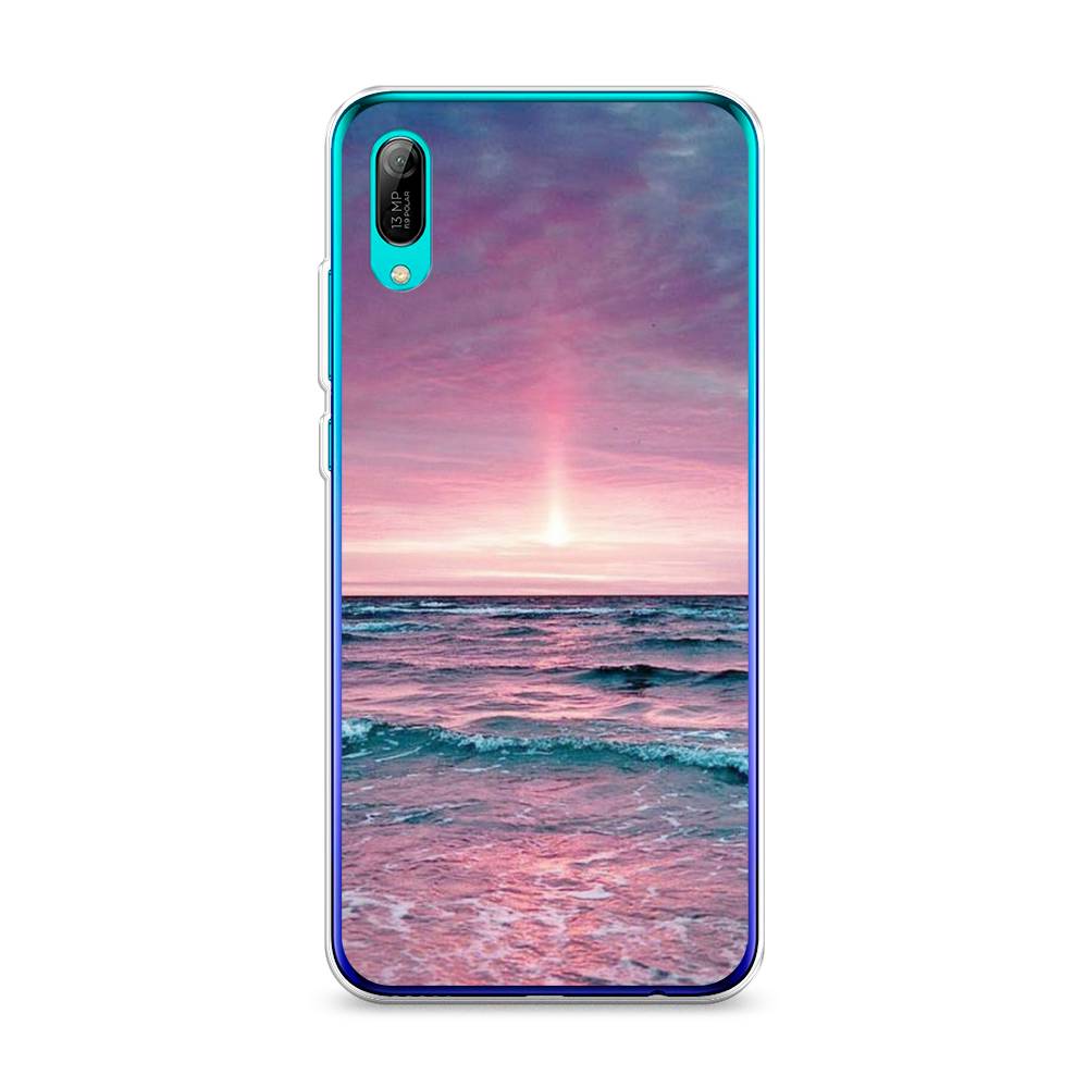 

Чехол на Huawei Y6 Pro 2019 "Восход 3", Розовый;голубой, 68150-2
