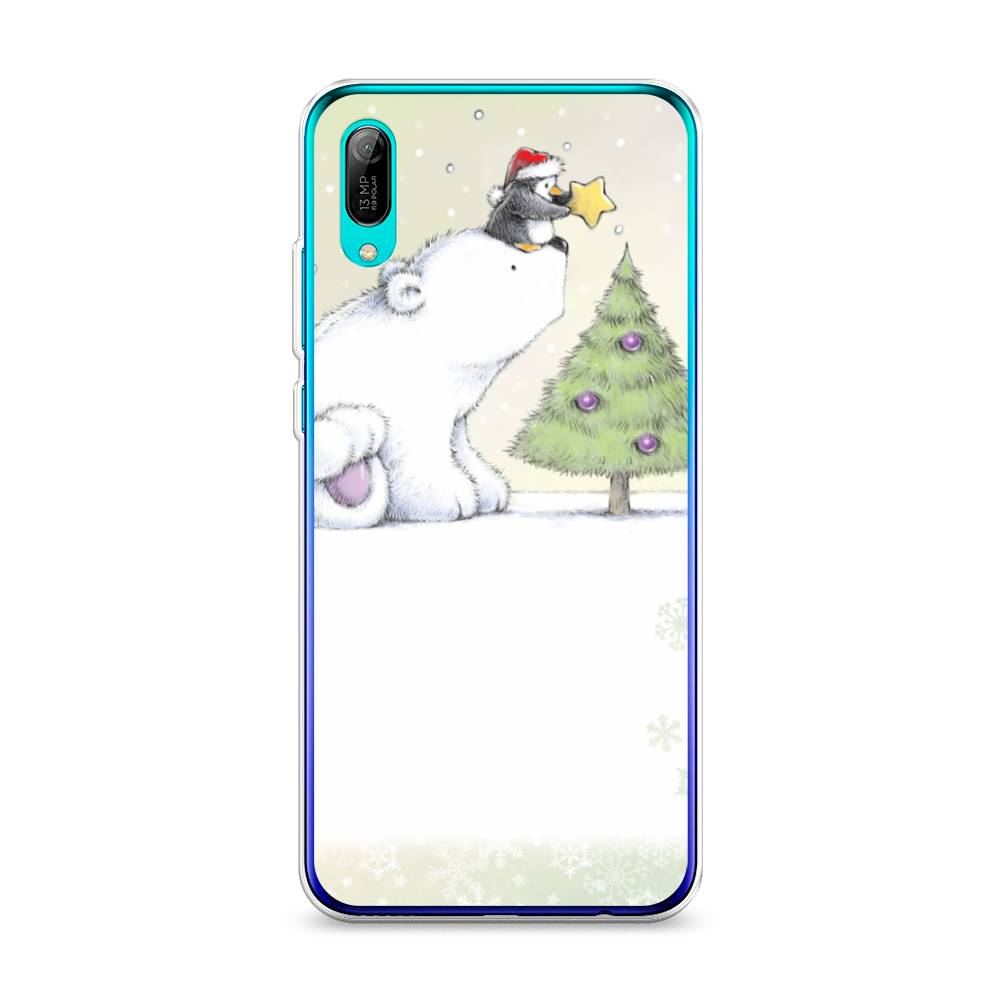 

Чехол на Huawei Y6 Pro 2019 "Украшение елки", Белый;бежевый, 68150-5