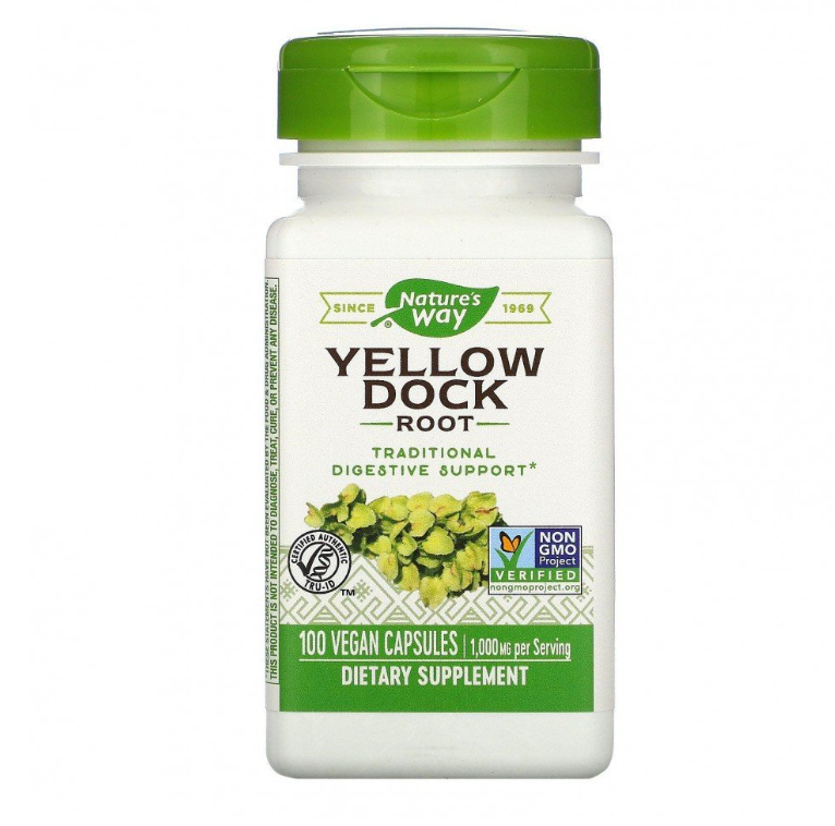 

Yellow Dock Root Natures Way капсулы 100 шт., Yellow Dock Root 100 vcaps