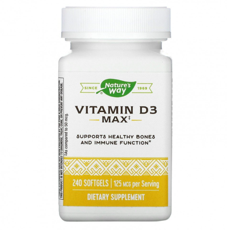 

Vitamin D3 Max Natures Way капсулы 240 шт., Vitamin D3 Max 240 sg