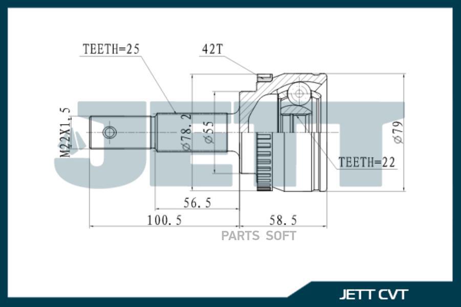 ШРУС внешний JETT V41-1327 ABS