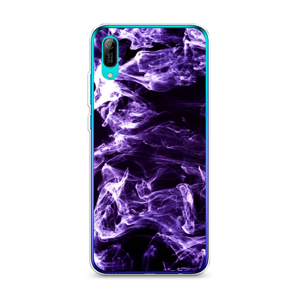 

Чехол на Huawei Y6 Pro 2019 "Фиолетовый дым", Фиолетовый;белый;черный, 68150-3