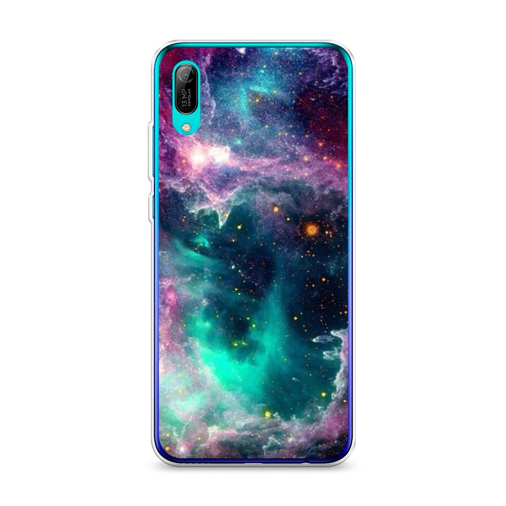 

Чехол на Huawei Y6 Pro 2019 "Звездные облака", Розовый;бежевый, 68150-2
