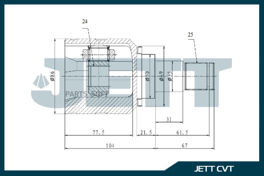 

ШРУС внутренний JETT V40-9246