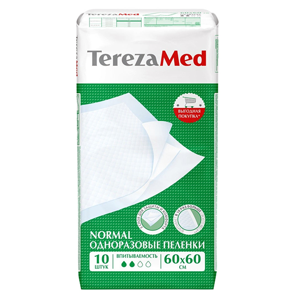 Пеленки одноразовые TerezaMed Normal 60 x 60 см 10 шт