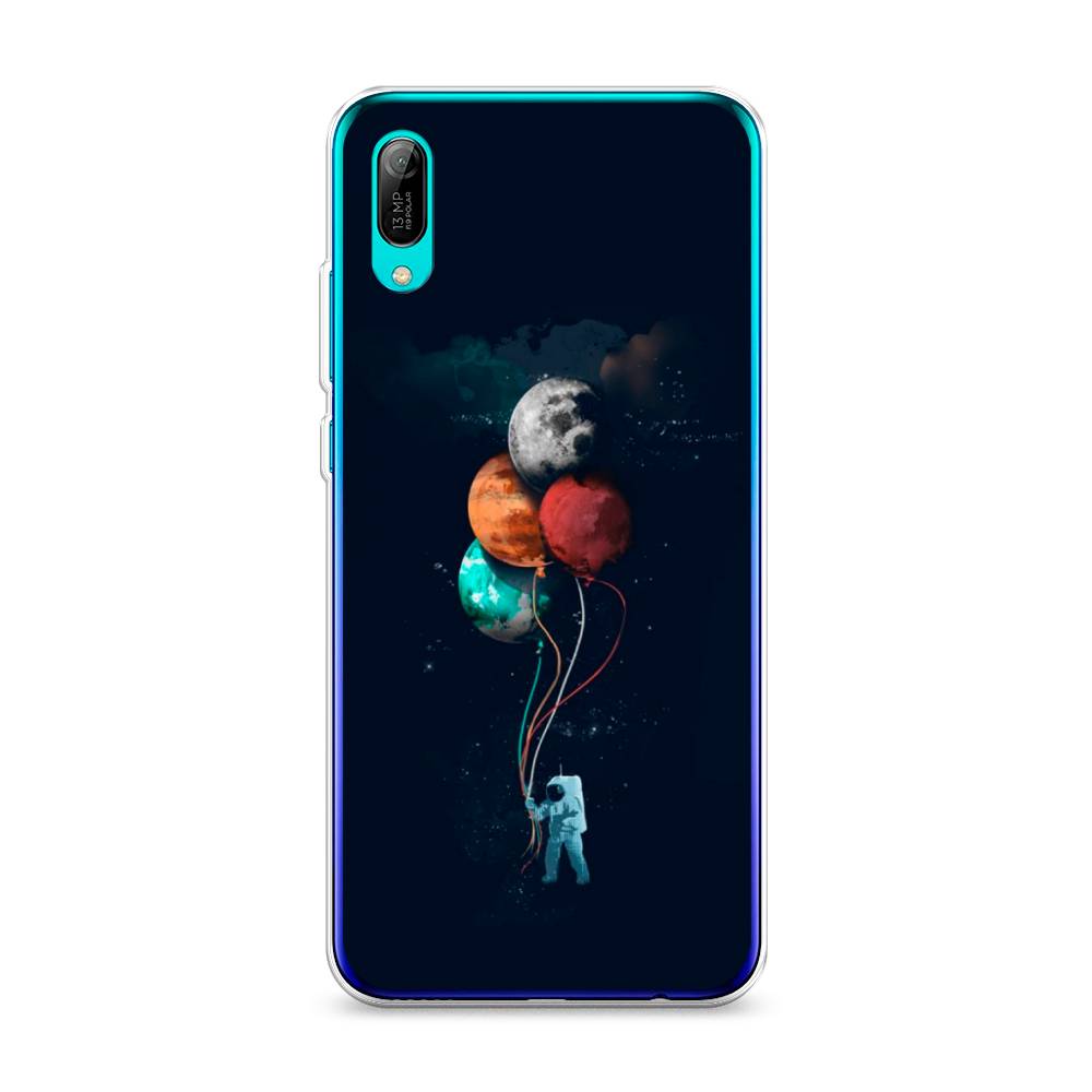 

Чехол на Huawei Y6 Pro 2019 "Космонавт с шариками", Разноцветный, 68150-4