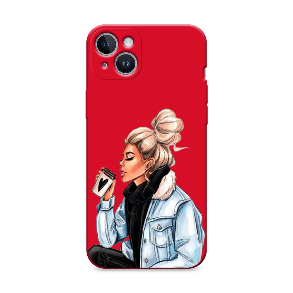 

Чехол Awog на Apple 14 Pro Max "Cute girl", Бежевый;черный;голубой, 15353-1